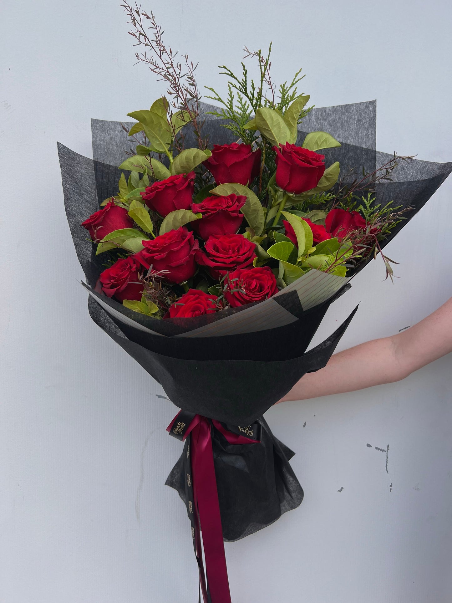 BE MY VALENTINE 1 Dozen Premium Red Roses Bouquet