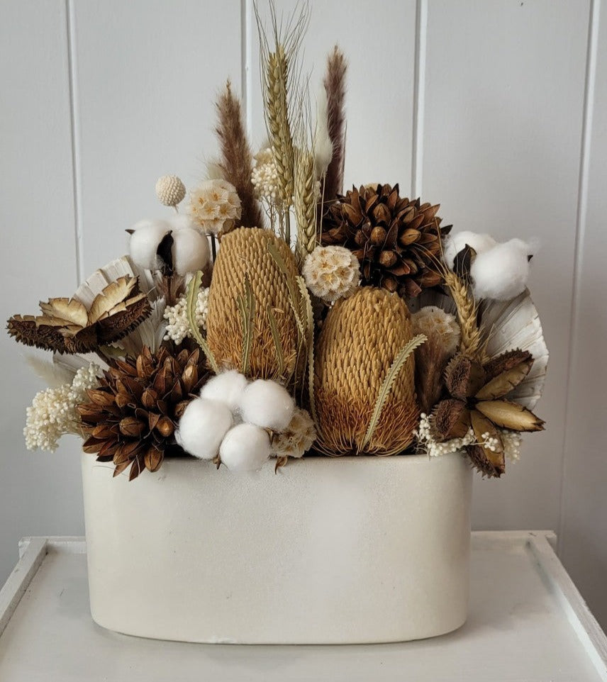 Faux and Dried Arrangements